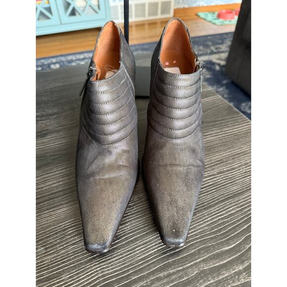 NWOT Donald J. Pliner Metallic Ankle Square Toe Booties - Picture 1 of 6